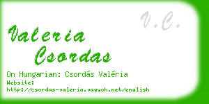 valeria csordas business card